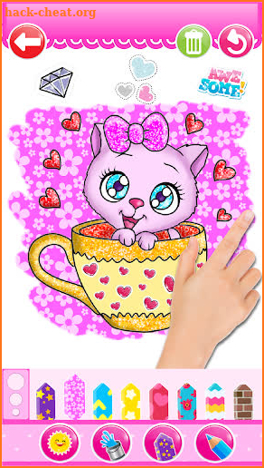 Glitter Cute Kitty Cats Coloring Game For Kids screenshot