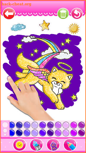 Glitter Cute Kitty Cats Coloring Game For Kids screenshot