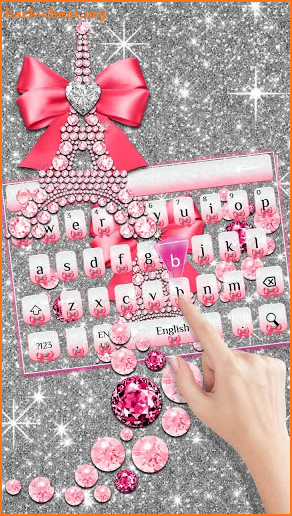 Glitter Eiffel Tower Bow Keyboard screenshot