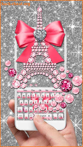 Glitter Eiffel Tower Bow Keyboard screenshot