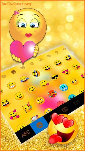 Glitter Emoji Love Keyboard Theme screenshot