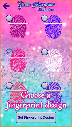 Glitter Fingerprint Lock Screen Simulator screenshot