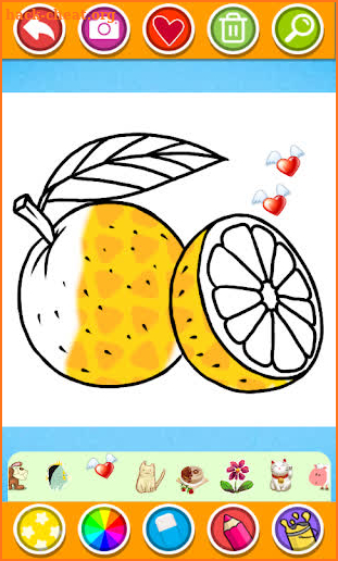 Glitter Fruits coloring and drawing for Kids screenshot