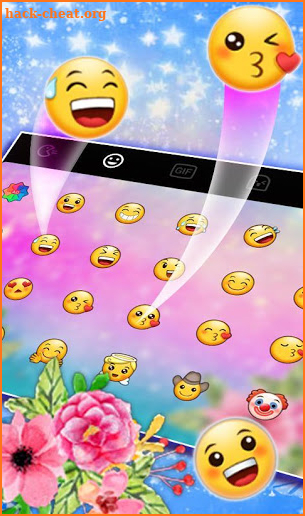 Glitter Galaxy Unicorn Flower Rose Keyboard Theme screenshot