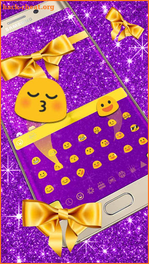 Glitter Gold Bow Keyboard screenshot