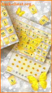 Glitter Golden Butterfly Keyboard screenshot