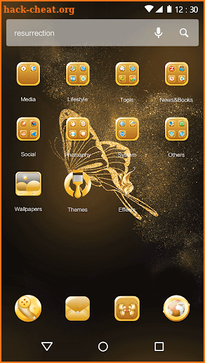 Glitter Golden - Butterfly Theme for Android screenshot