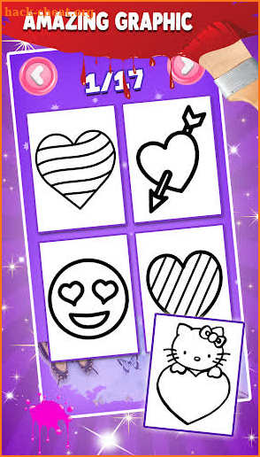 Glitter Heart Love Coloring Book for Girls screenshot