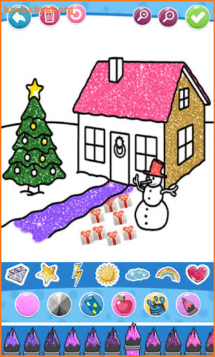 Glitter House Coloring and Drawing for kids screenshot