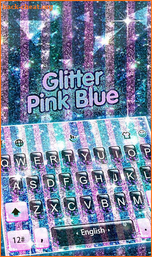 Glitter Pink Blue Keyboard Theme screenshot