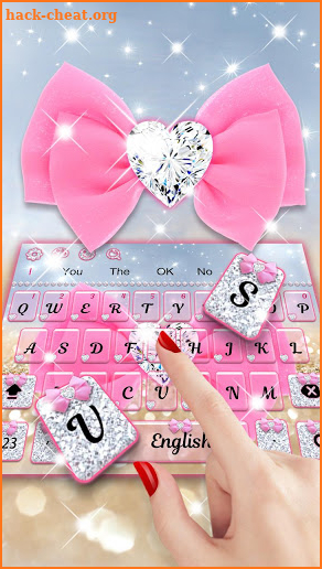 Glitter pink bow Keyboard screenshot