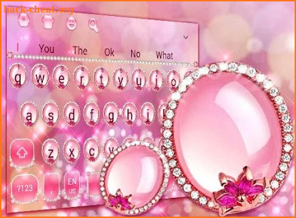 Glitter Pink Diamond Keyboard Theme screenshot