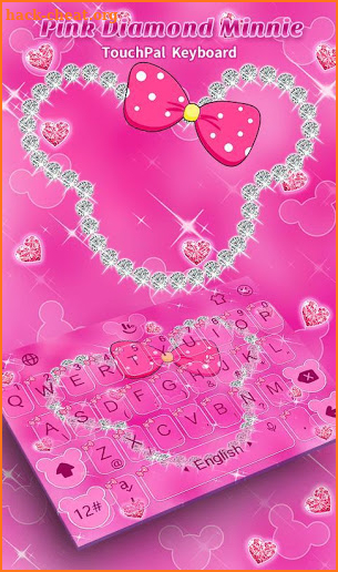 Glitter Pink Diamond Minny Keyboard Theme screenshot