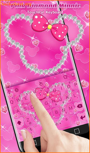 Glitter Pink Diamond Minny Keyboard Theme screenshot