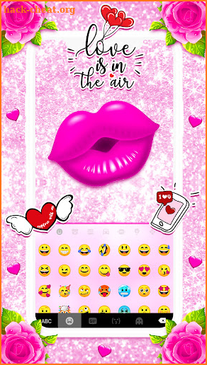 Glitter Pink Girly Keyboard Background screenshot