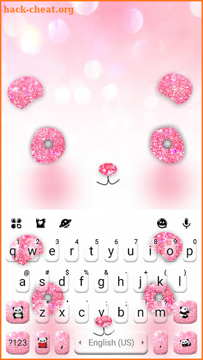 Glitter Pink Panda Keyboard Theme screenshot