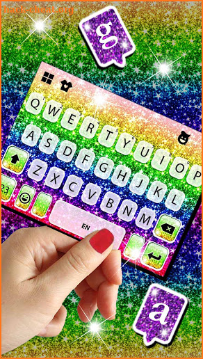 Glitter Rainbow Keyboard Background screenshot