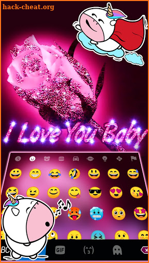 Glitter Rose Love Keyboard Background screenshot