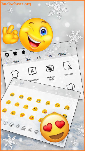 Glitter Snowflake Gravity Keyboard Theme screenshot