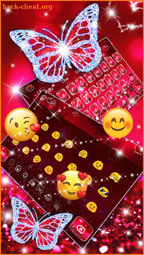 Glitter Sparkle Butterfly Keyboard screenshot