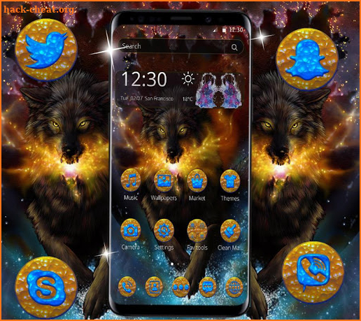 Glitter Universe Golden Wolf Theme screenshot