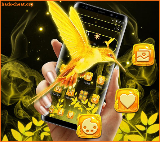 Glitter Yellow Bird Theme screenshot