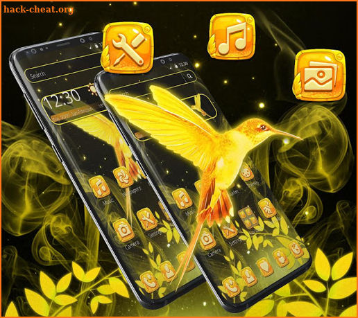 Glitter Yellow Bird Theme screenshot