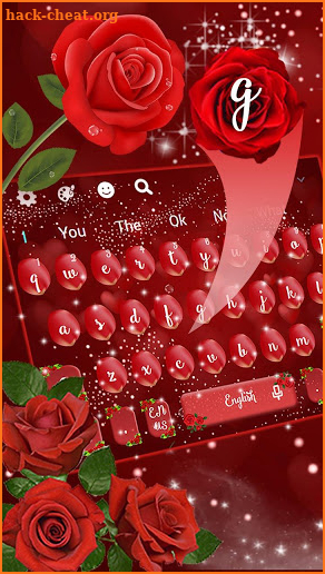 Glittering Red Rose Keyboard Theme screenshot