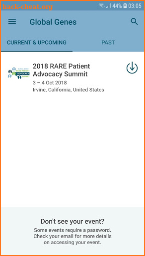 Global Genes Events screenshot