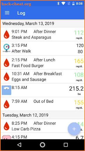 GLog: Glucose Logbook for Diabetics screenshot