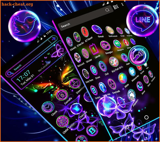 Glow Butterfly Launcher Theme screenshot