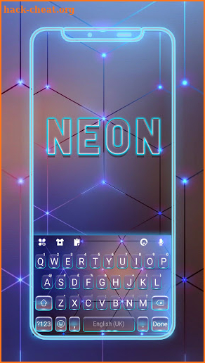 Glow Neon Tech Keyboard Background screenshot