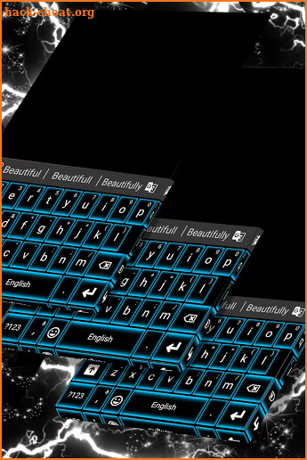 Glowing Blue Neon Keyboard screenshot