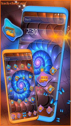 Glowing Color Spiral Theme screenshot