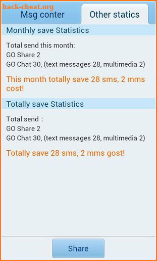 GO SMS Pro Message Counter screenshot