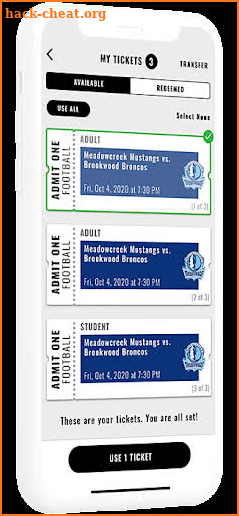 GoFan High School Tickets APP screenshot