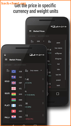 Gold and Silver Prices screenshot