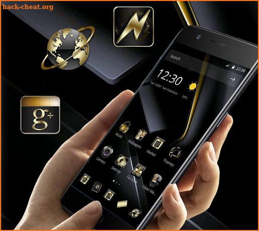 Gold Black Business Theme For Huawei P20 screenshot