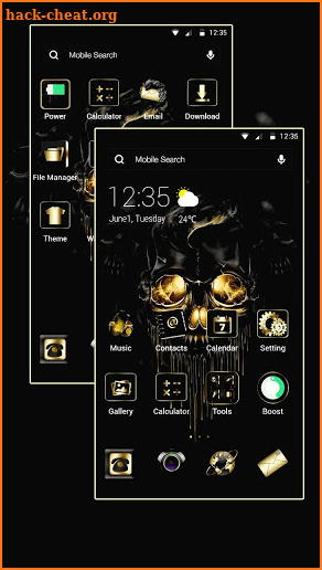 Gold Black Horrific Skull APUS Launcher Theme screenshot