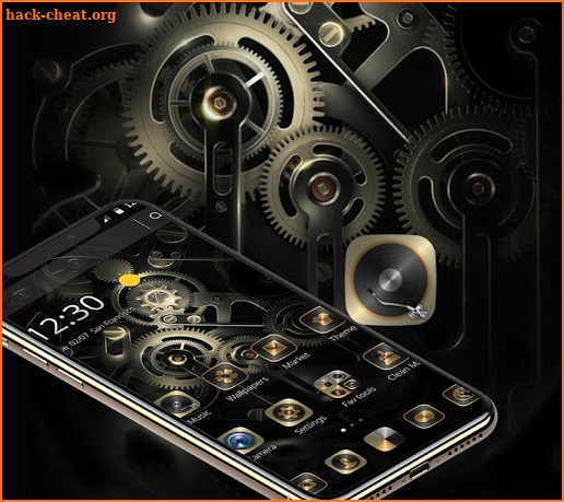 Gold Black Luxury Gears Theme screenshot