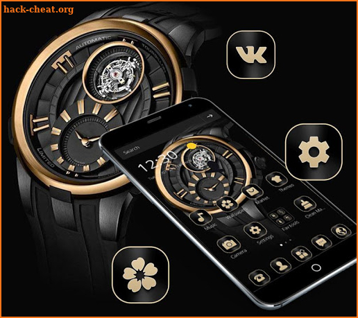 Gold Black Luxury Watch Theme screenshot