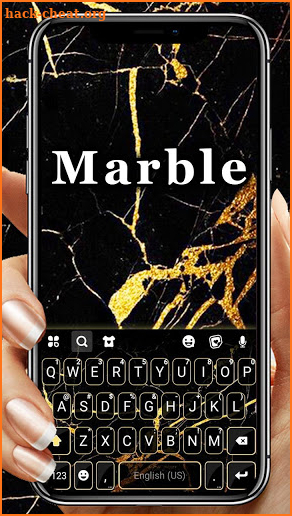 Gold Black Marble Keyboard Theme screenshot