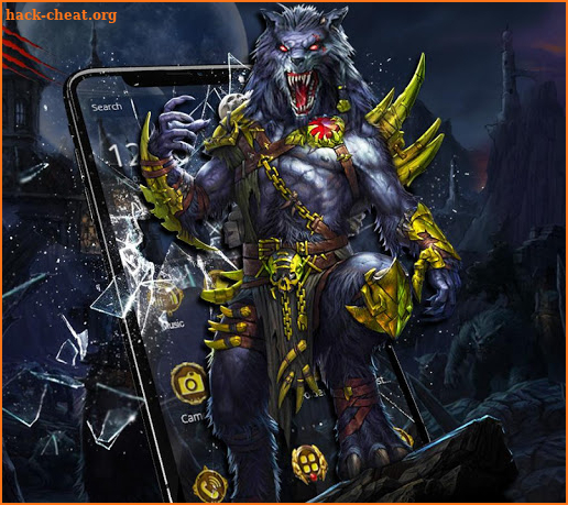 Gold Dark Evil Wolf Theme screenshot