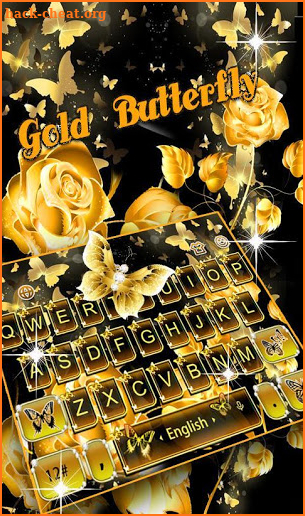 Gold Diamond Butterfly Keyboard Theme screenshot