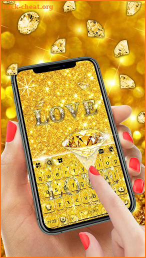 Gold Diamond Gravity Keyboard Background screenshot