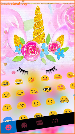 Gold Floral Unicorn Keyboard Theme screenshot