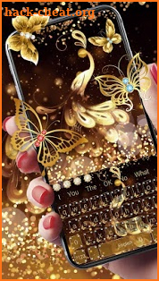 Gold Glitter Butterfly Keyboard screenshot