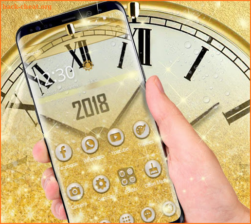 Gold Glitter Wall Clock Theme screenshot