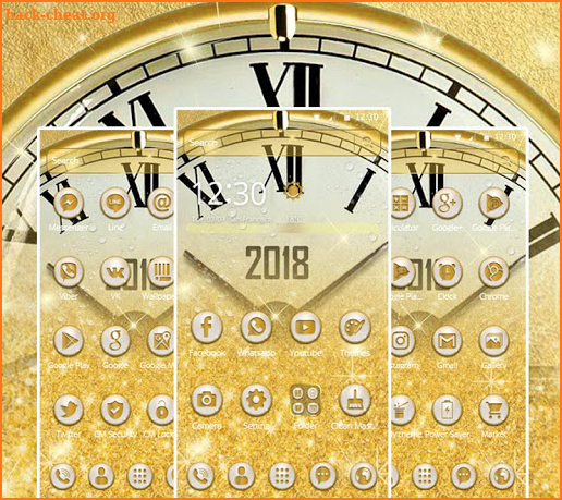 Gold Glitter Wall Clock Theme screenshot