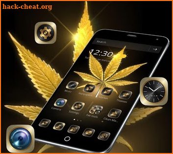 Gold Glitter Weed Rasta Theme screenshot